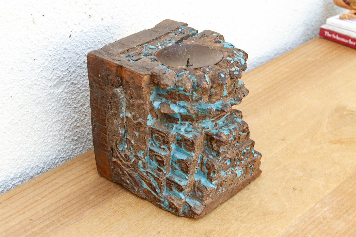 Antique Jodhpur Blue Corbel Candle Holder