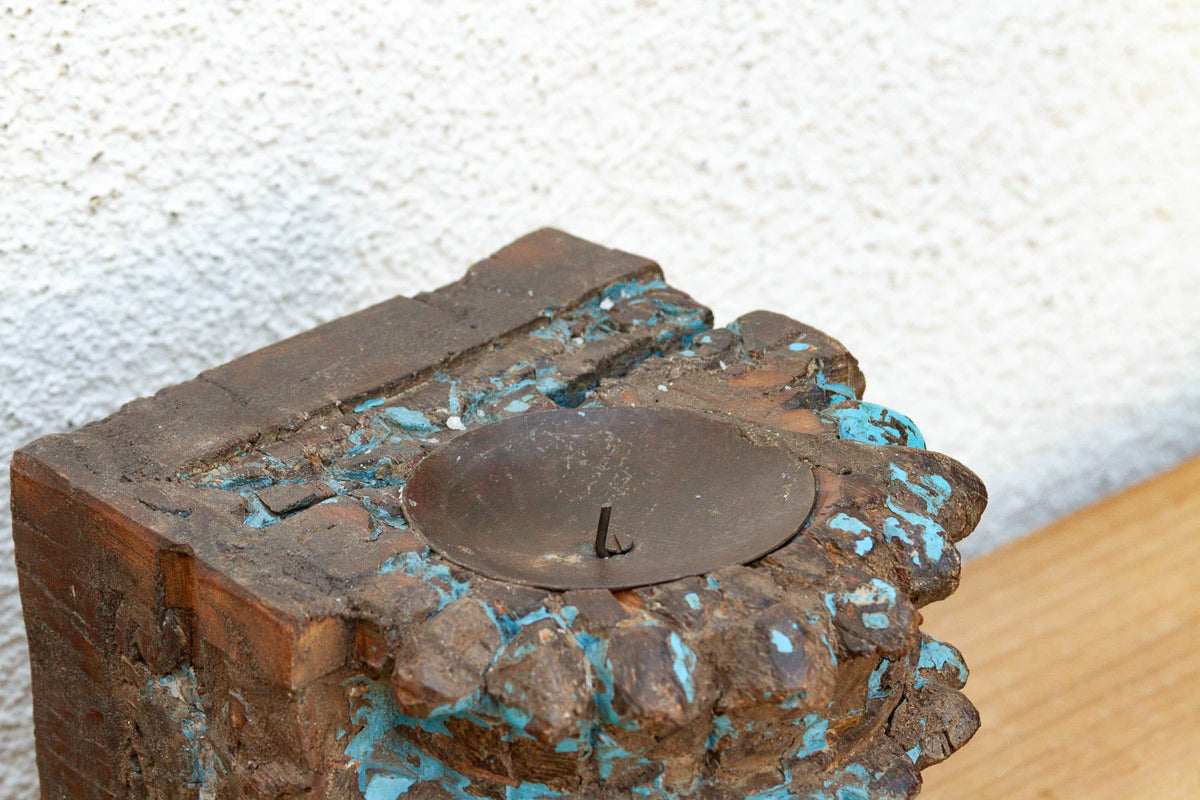 Antique Jodhpur Blue Corbel Candle Holder