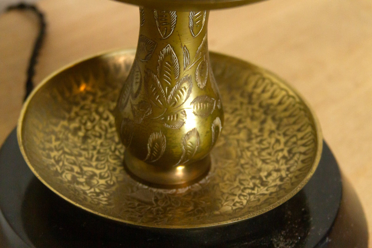 Royal Antique Kashmiri Engraved Brass Lamp