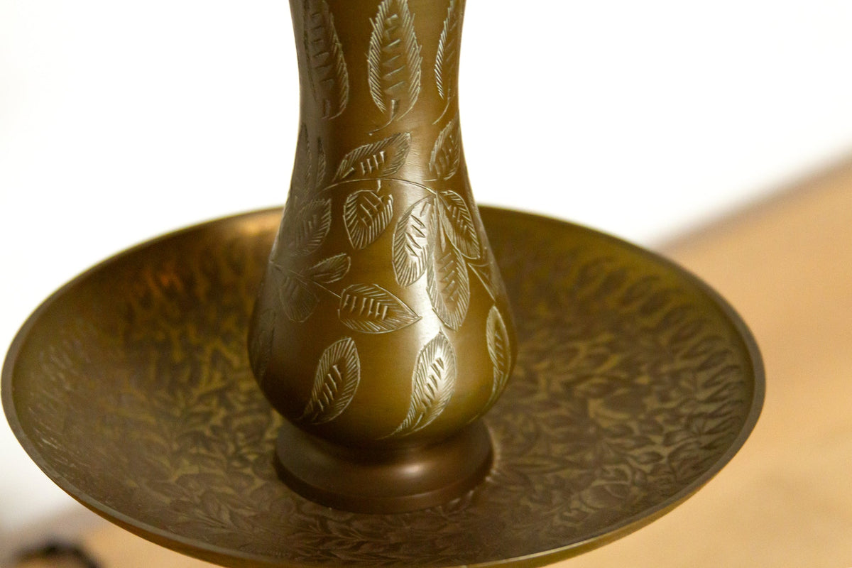 Royal Antique Kashmiri Engraved Brass Lamp