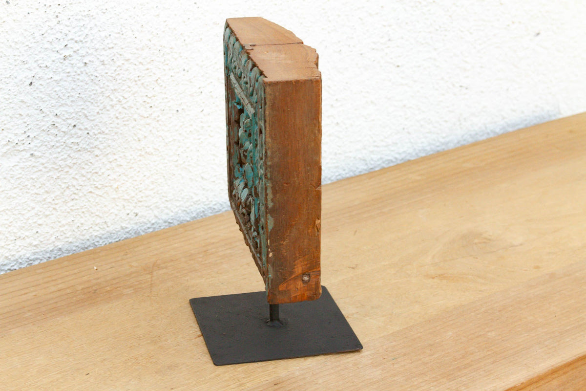 Cobalt Blue Scroll Antique Beam Fragment