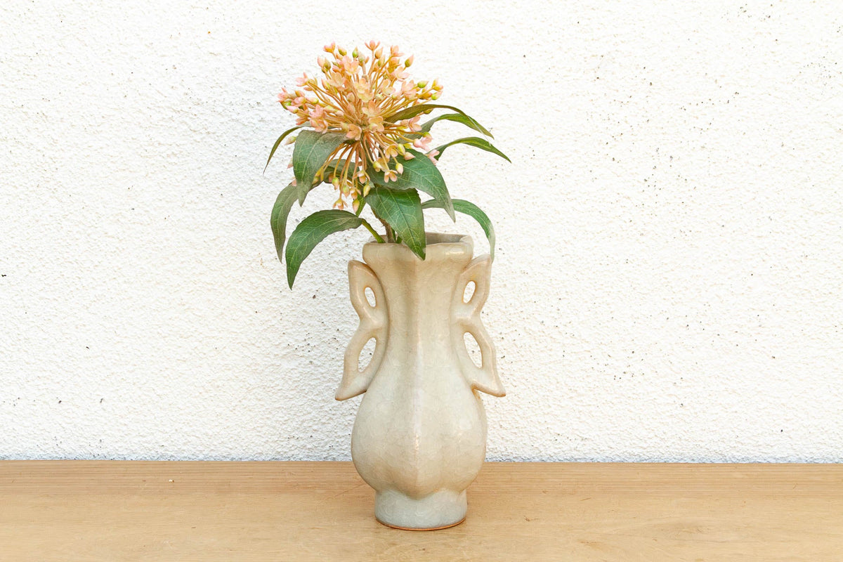 Butterfly Handle Celadon Craze Vase