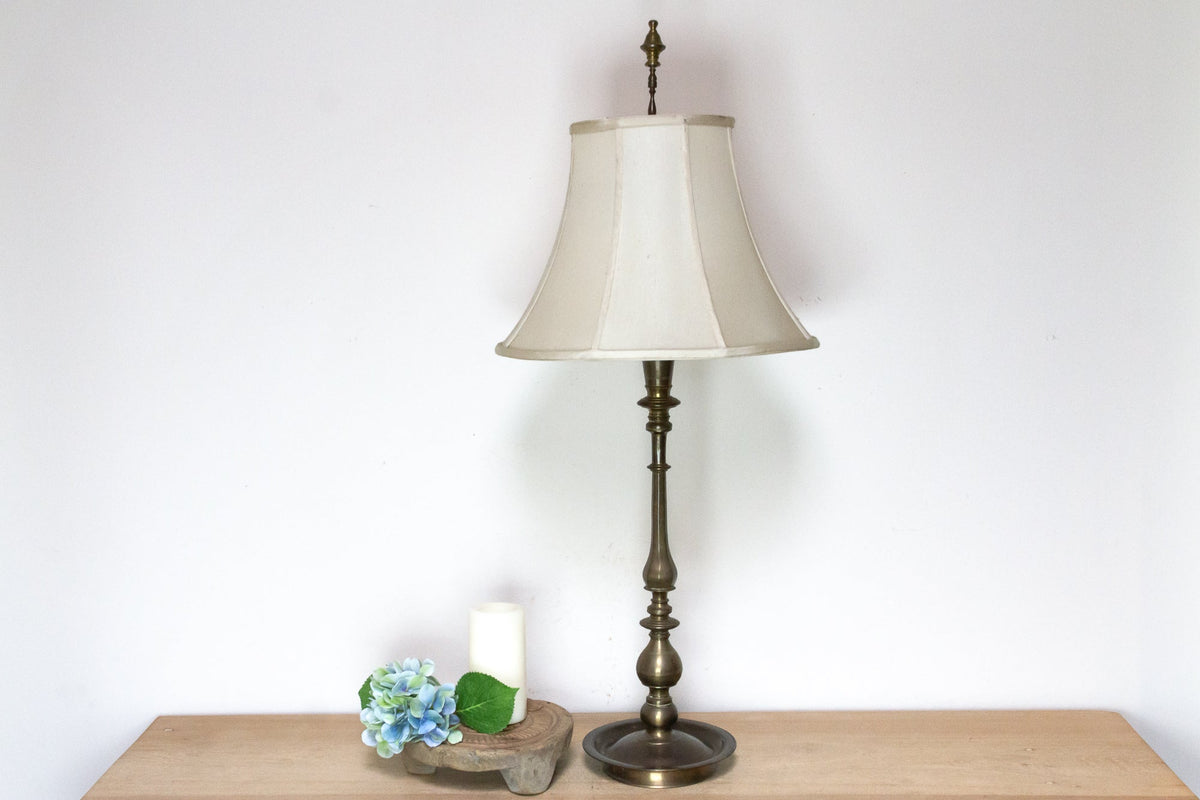 Radiant Antique Turned Brass Lamp