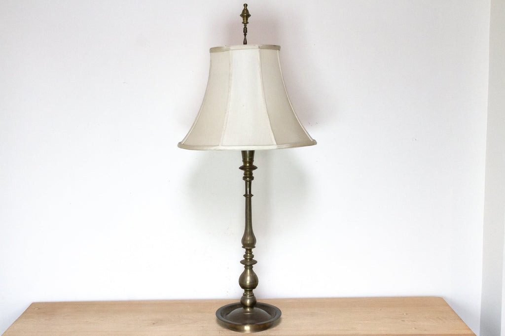 Radiant Antique Turned Brass Lamp