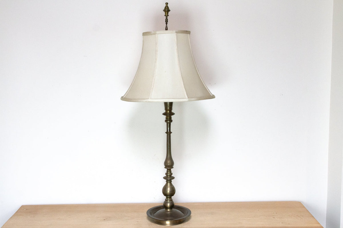 Radiant Antique Turned Brass Lamp
