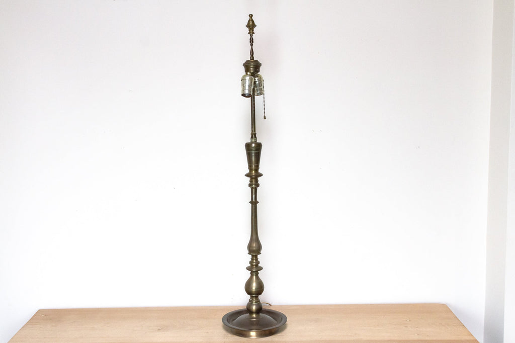 Radiant Antique Turned Brass Lamp