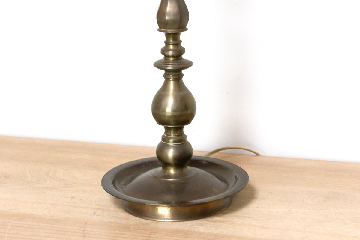 Radiant Antique Turned Brass Lamp