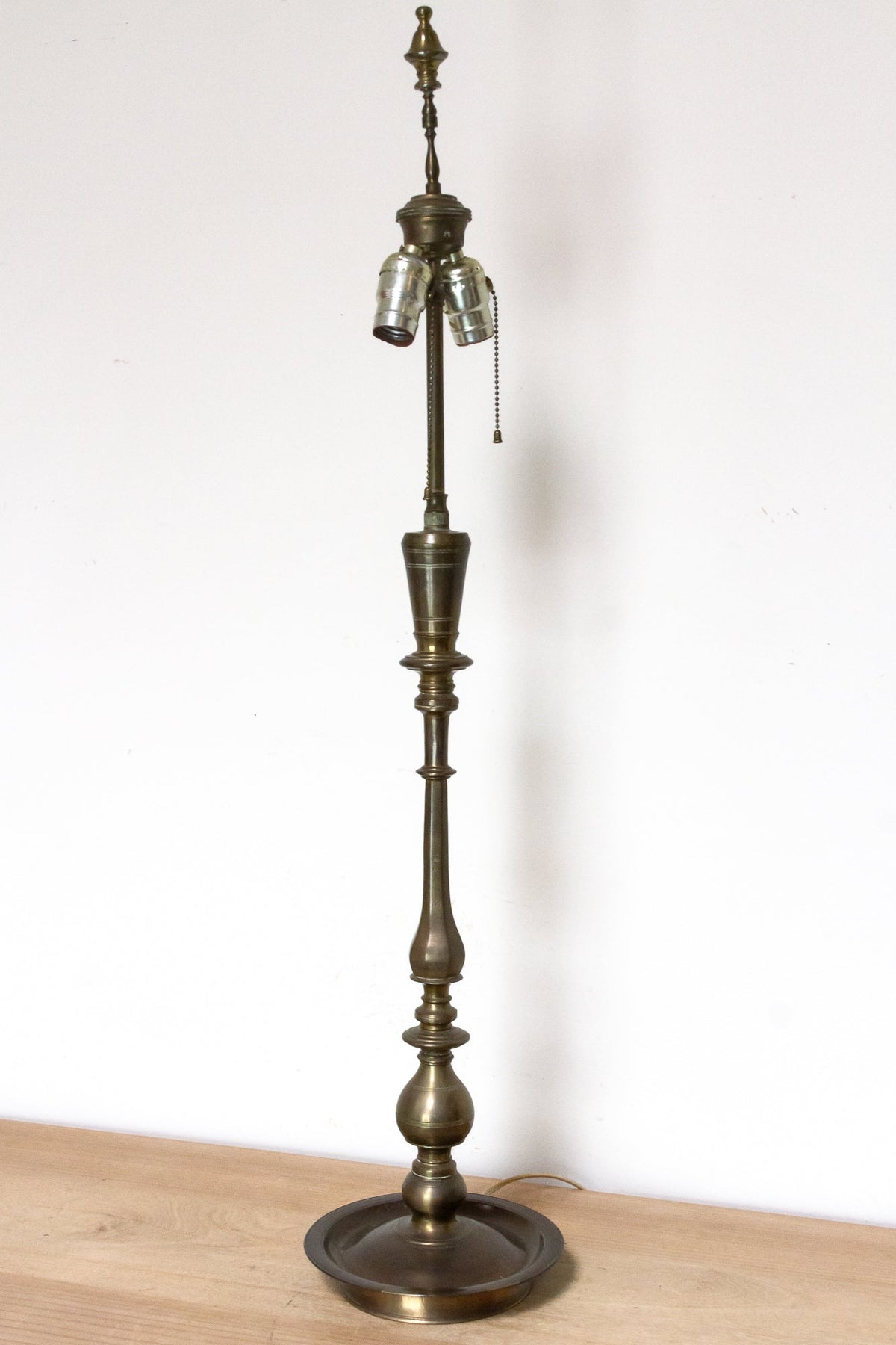 Radiant Antique Turned Brass Lamp