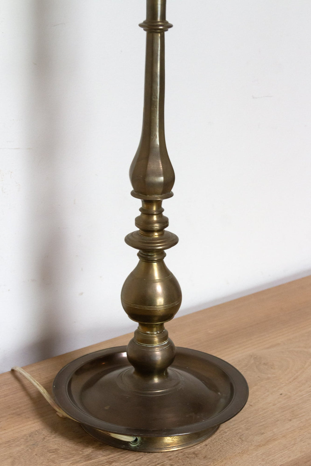 Radiant Antique Turned Brass Lamp
