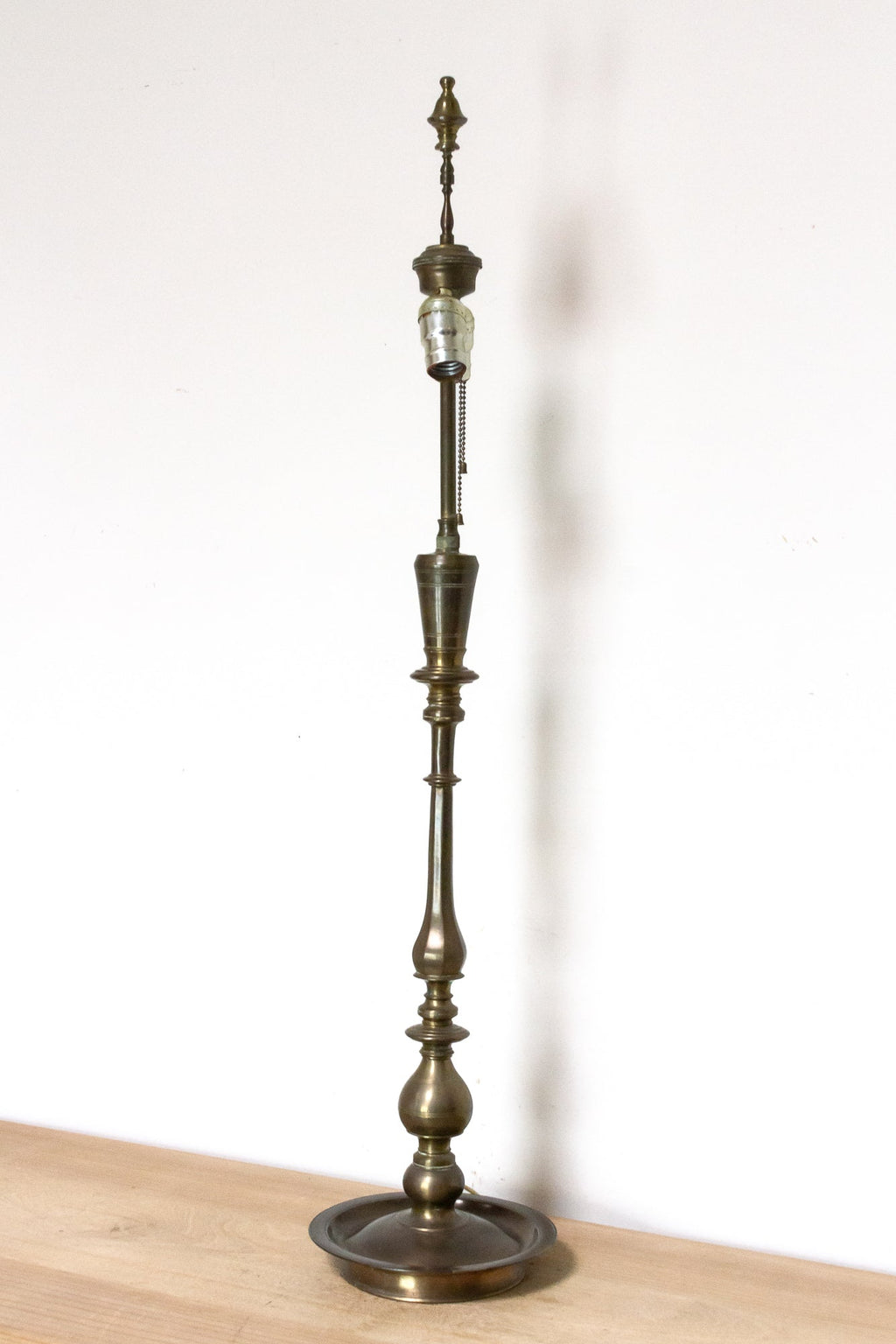 Radiant Antique Turned Brass Lamp