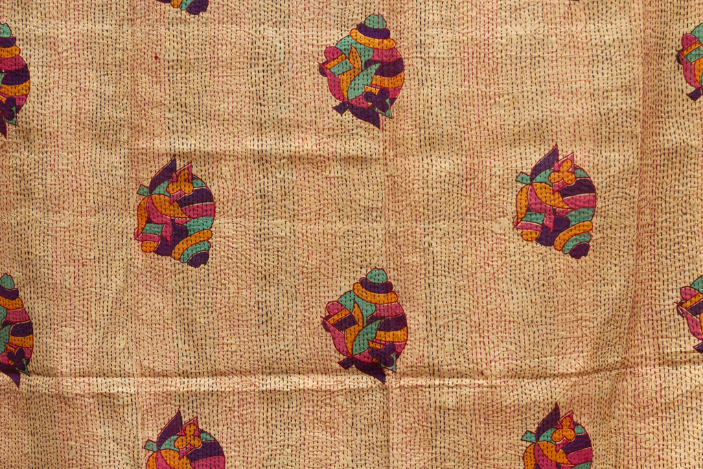 Boho Luxe Silk Kantha Reversible Throw