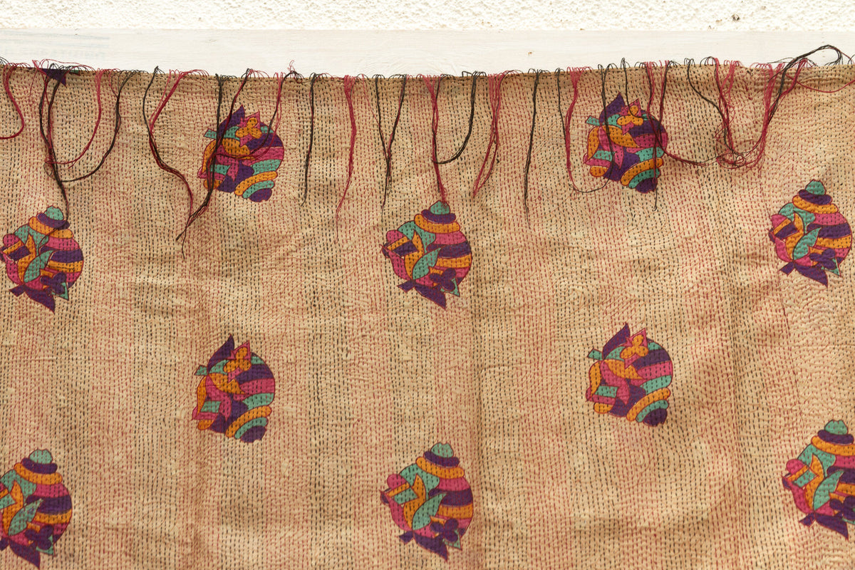 Boho Luxe Silk Kantha Reversible Throw