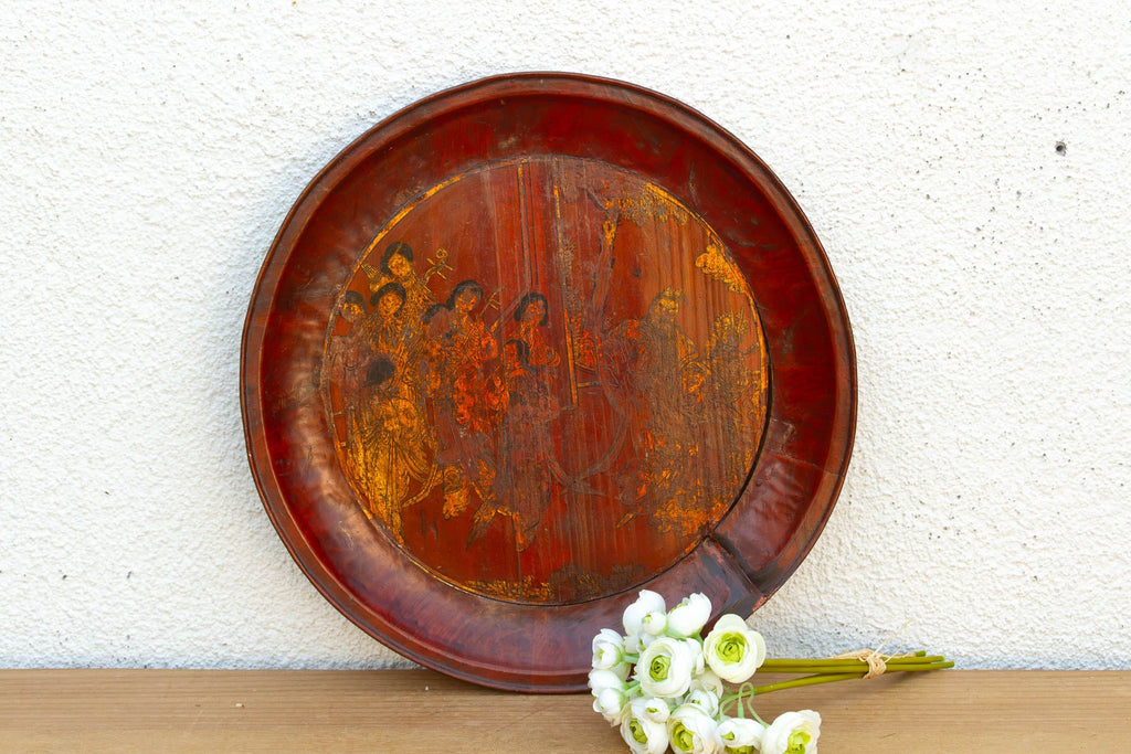 Antique Gilded Wood Offering Tray