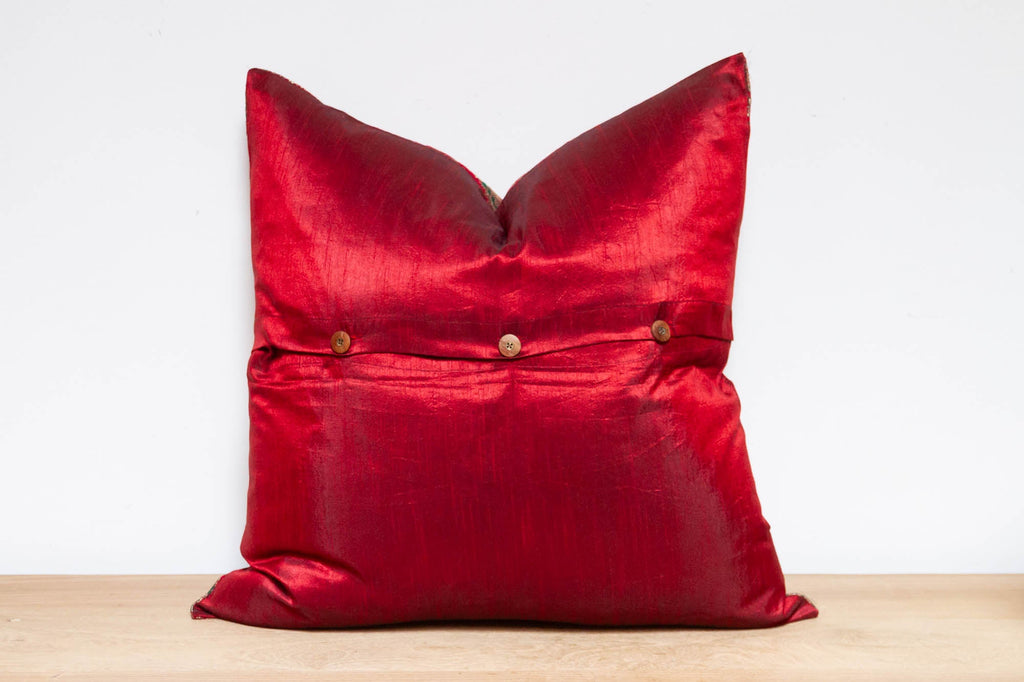 Cherry Festive Silk Euro Pillow Cover
