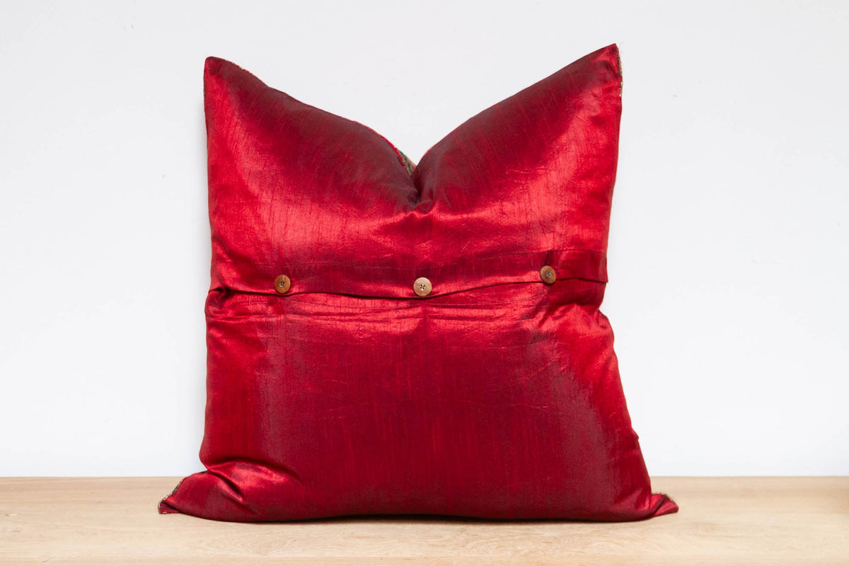 Cherry Festive Silk Euro Pillow Cover