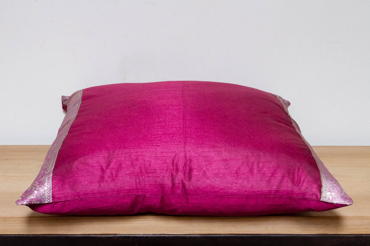 Magenta Festive Silk Euro Pillow Cover