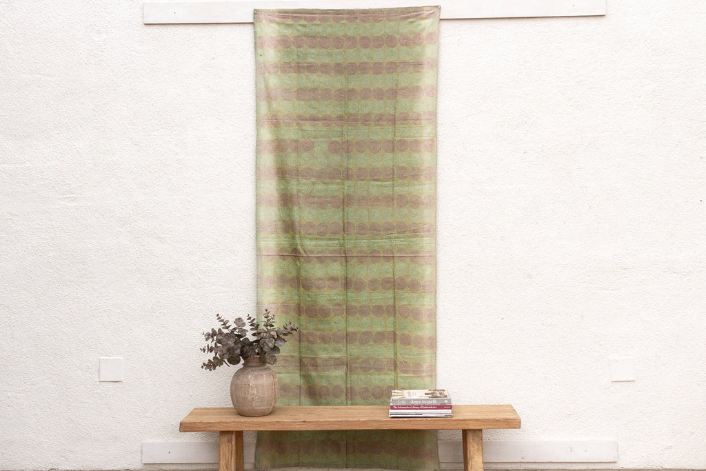 Ethereal Mint Silk Kantha Reversible Throw