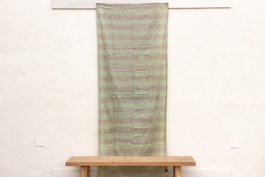 Ethereal Mint Silk Kantha Reversible Throw