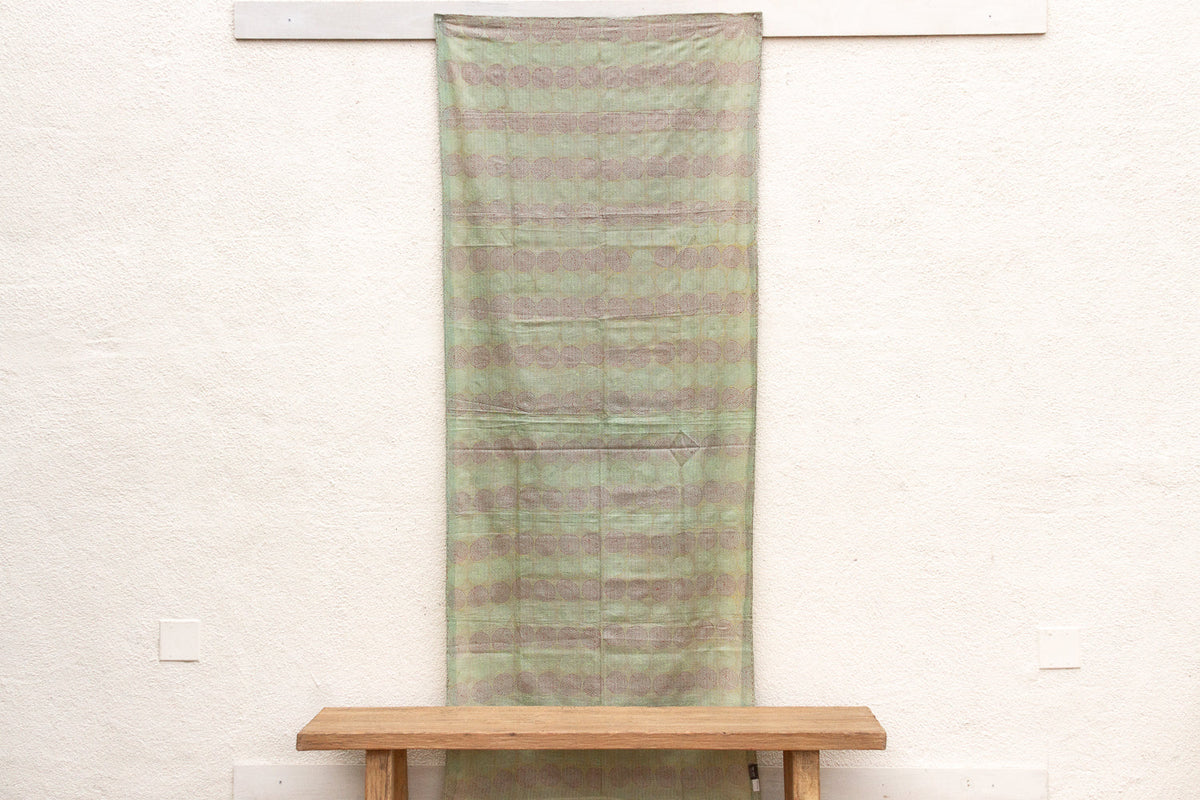 Ethereal Mint Silk Kantha Reversible Throw