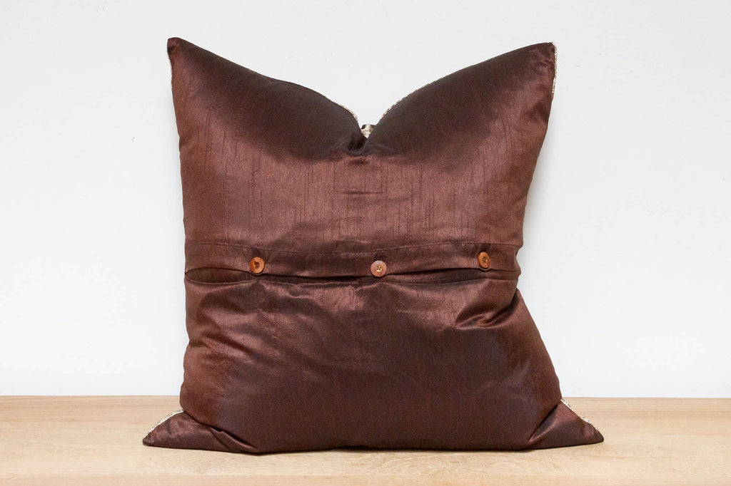 Espresso Festive Silk Euro Pillow Cover