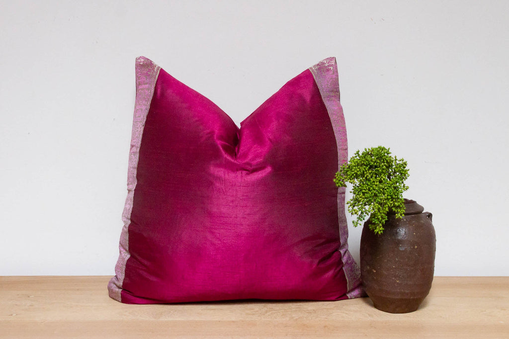 Berry Festive Silk Euro Pillow Cover