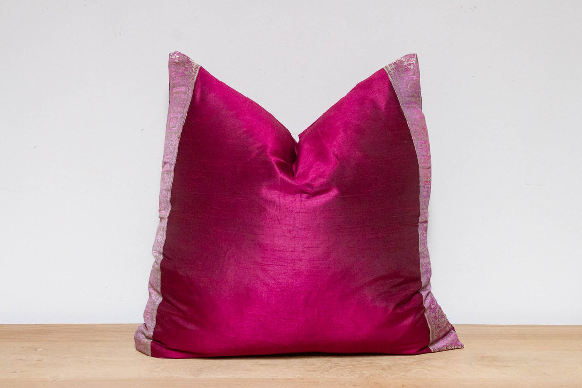 Berry Festive Silk Euro Pillow Cover