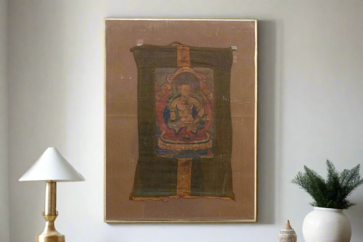 Antique Whispers of Enlightenment Tibetan Thangka