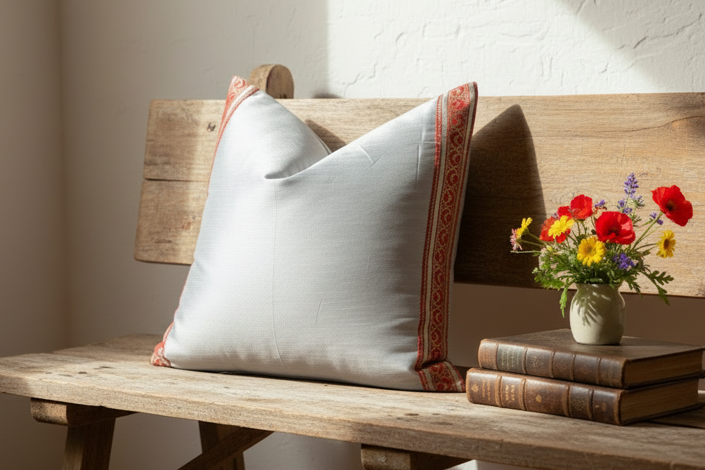 Hazy Silver Festive Silk Euro Pillow Cover