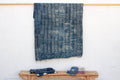 Azure Grid Indigo Mud Cloth Throw