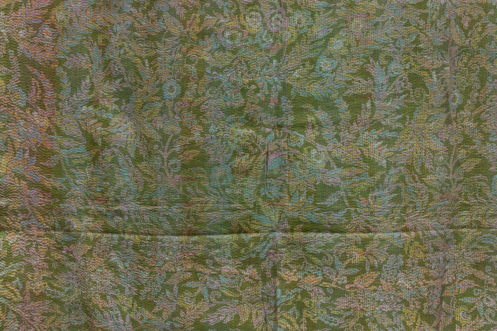 Sage Green Silk Kantha Reversible Throw