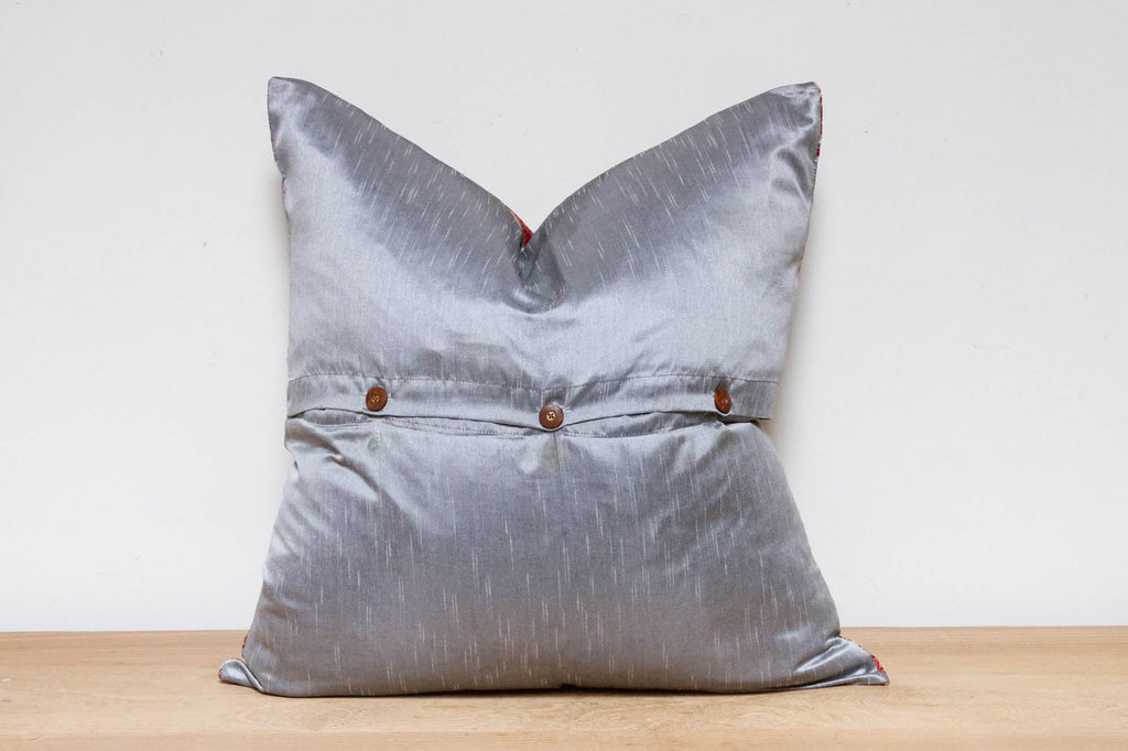 Hazy Silver Festive Silk Euro Pillow Cover