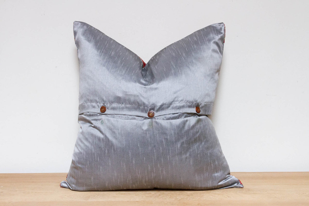 Hazy Silver Festive Silk Euro Pillow Cover