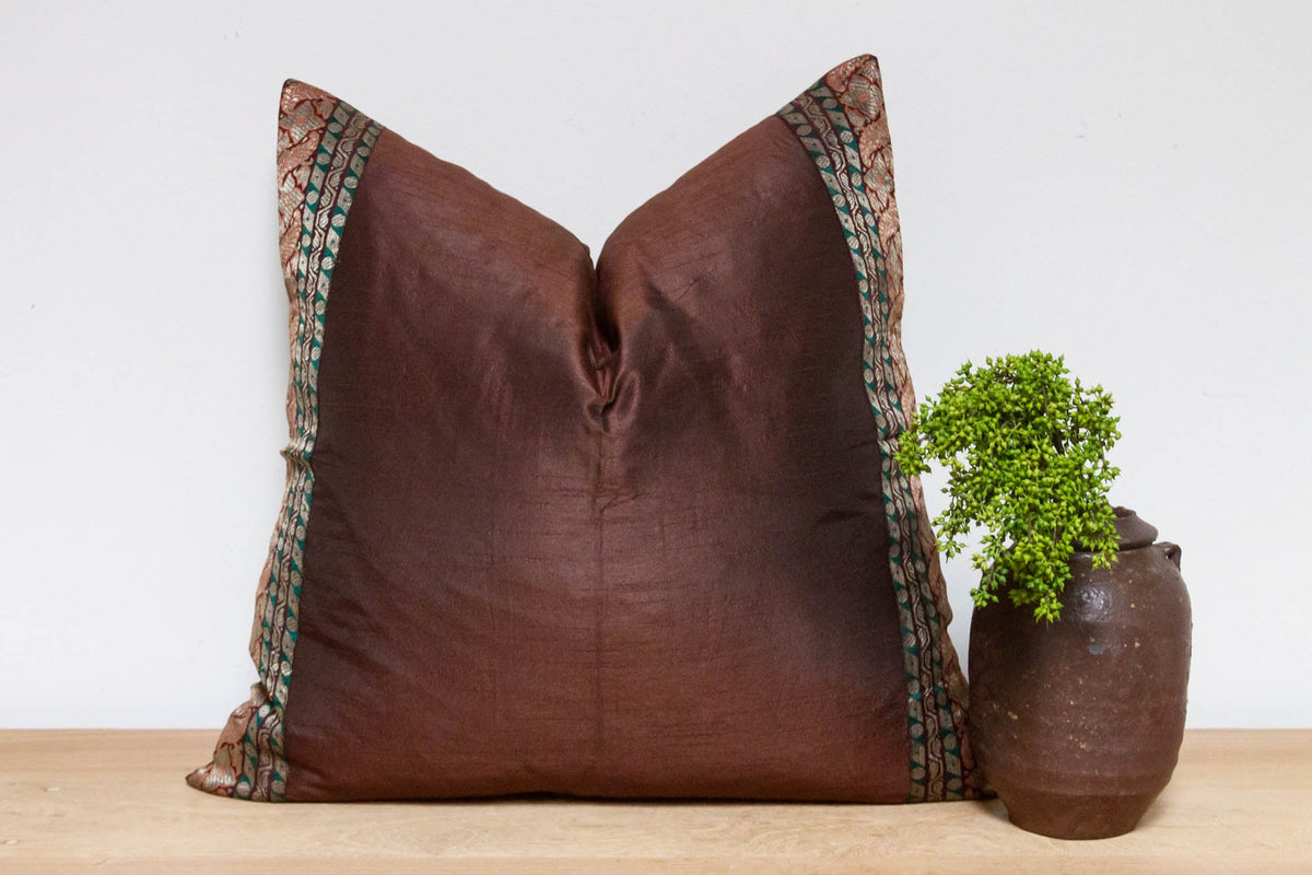 Tawny Festive Silk Euro Pillow Cover