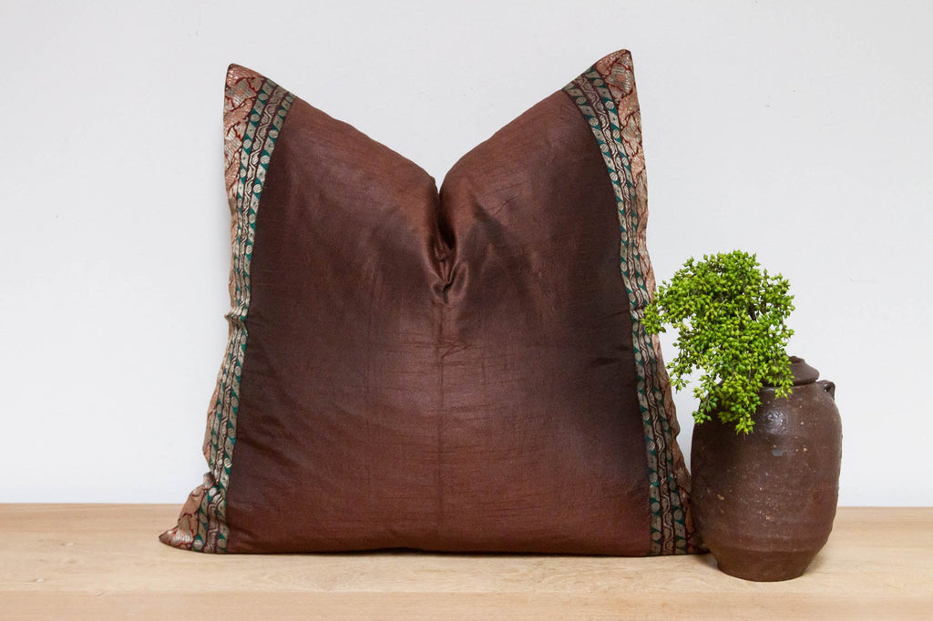 Tawny Festive Silk Euro Pillow Cover
