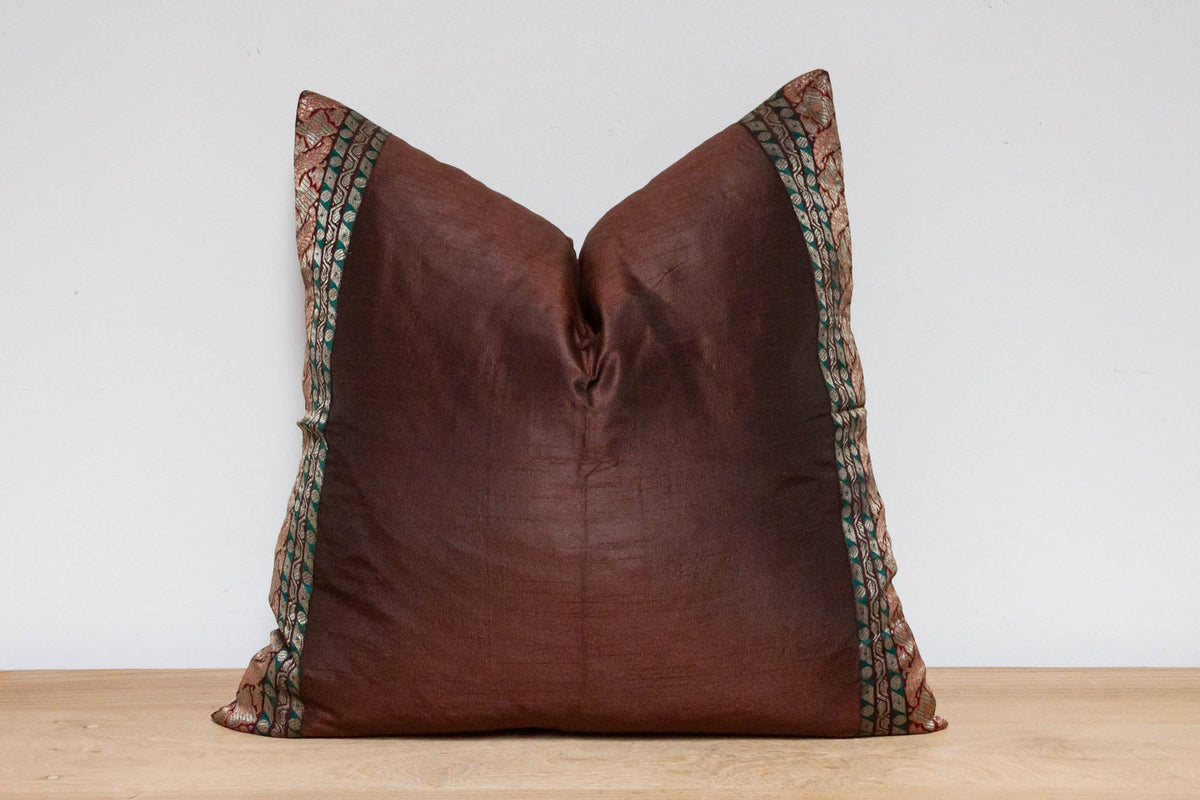 Tawny Festive Silk Euro Pillow Cover