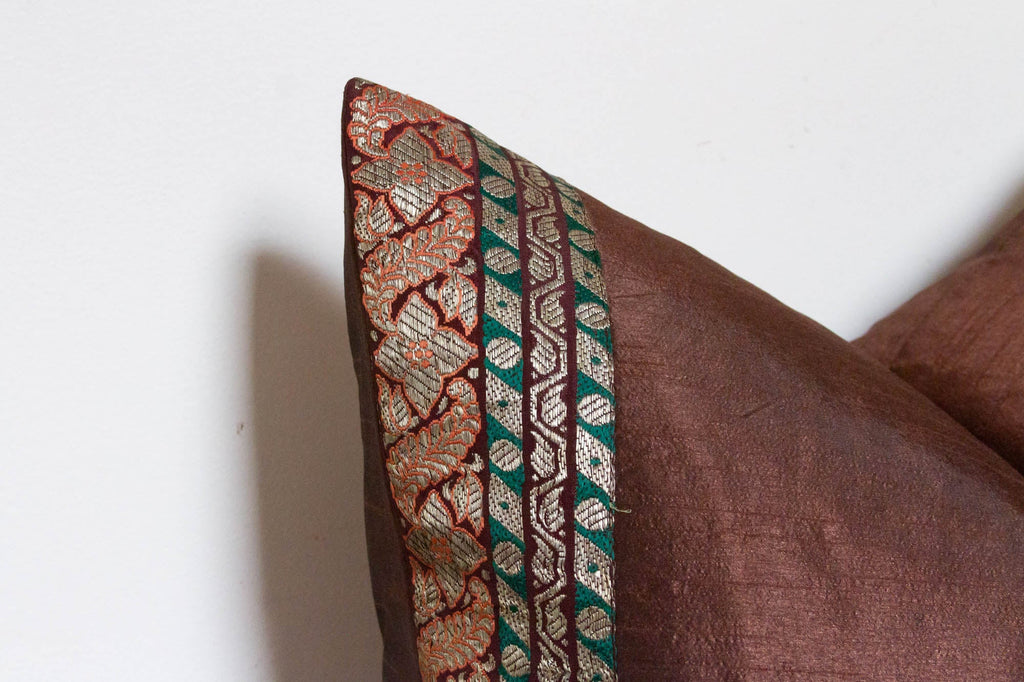 Tawny Festive Silk Euro Pillow Cover