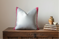 Silver Festive Silk Euro Pillow Cover