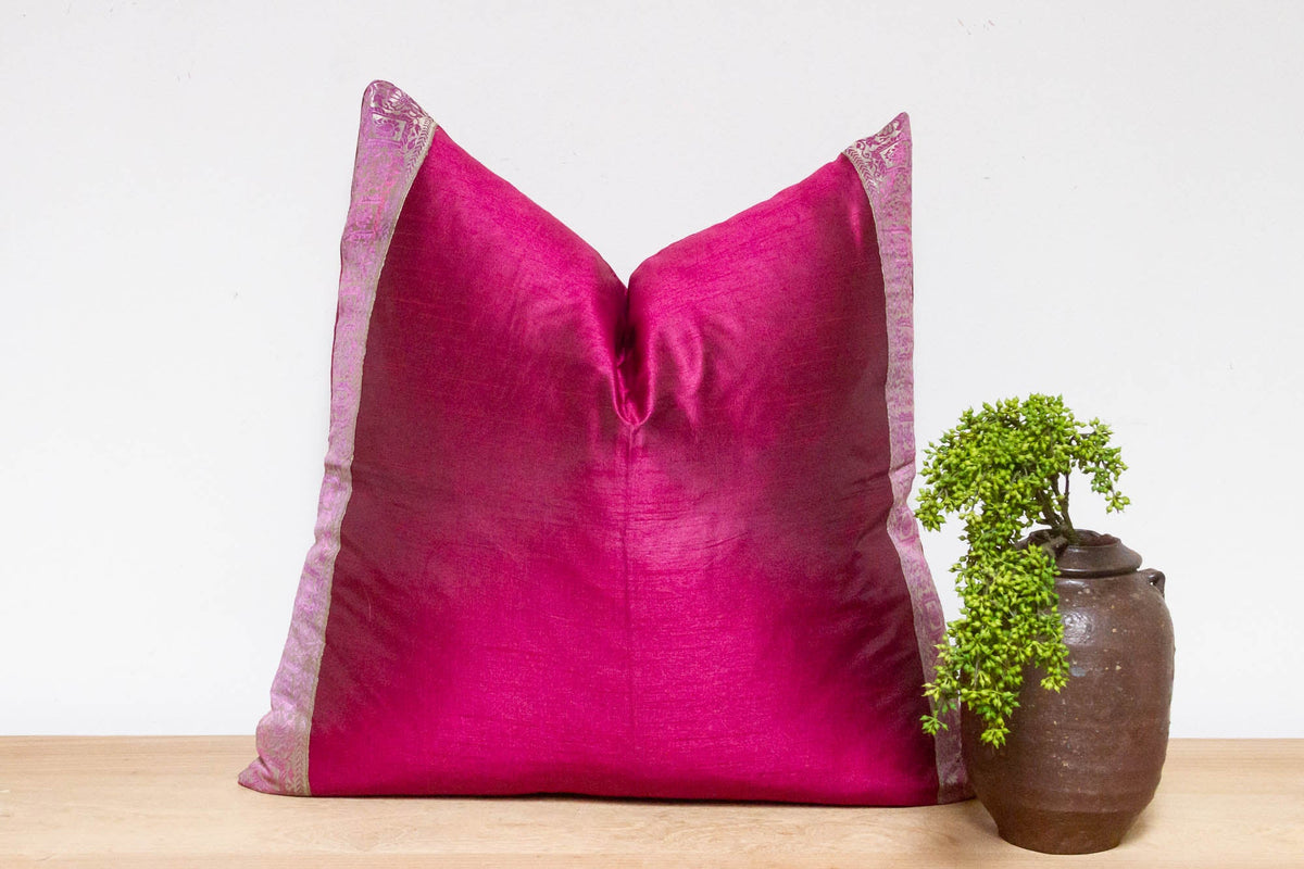 Orchid Festive Silk Euro Pillow Cover