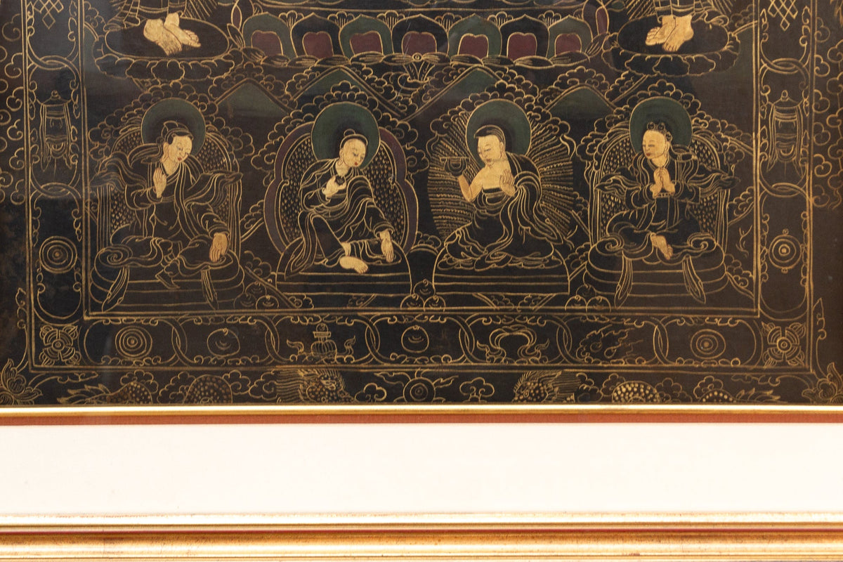 Golden Buddha Antique Tibetan Thangka