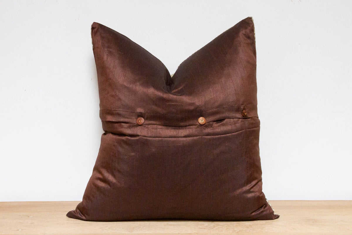 Mocha Festive Silk Euro Pillow Cover