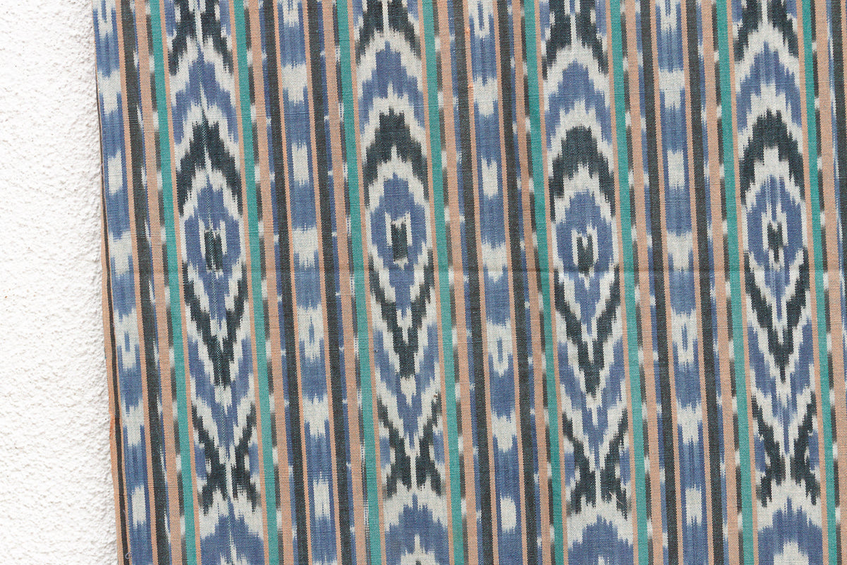 Monumental Cool Blue Ikat Textile