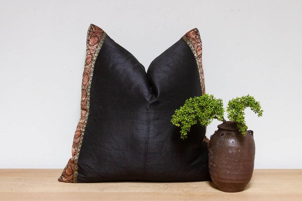 Sable Festive Silk Euro Pillow Cover