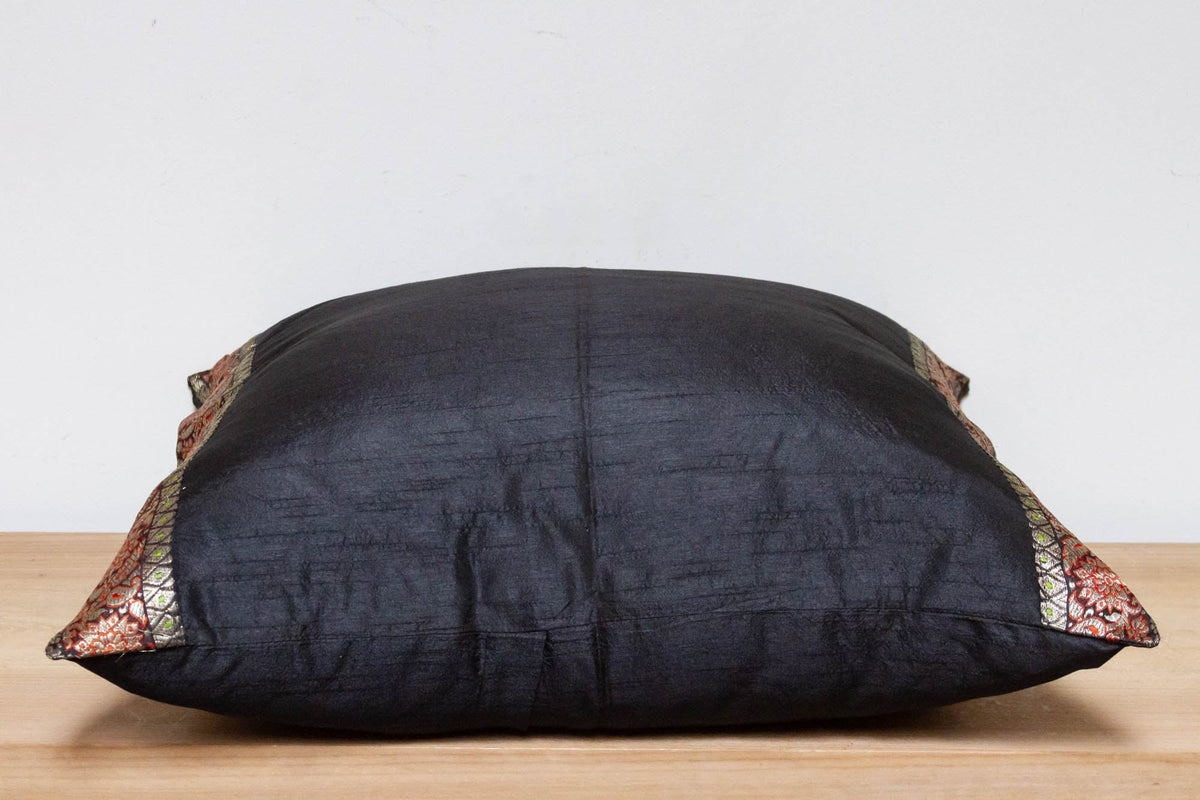 Sable Festive Silk Euro Pillow Cover