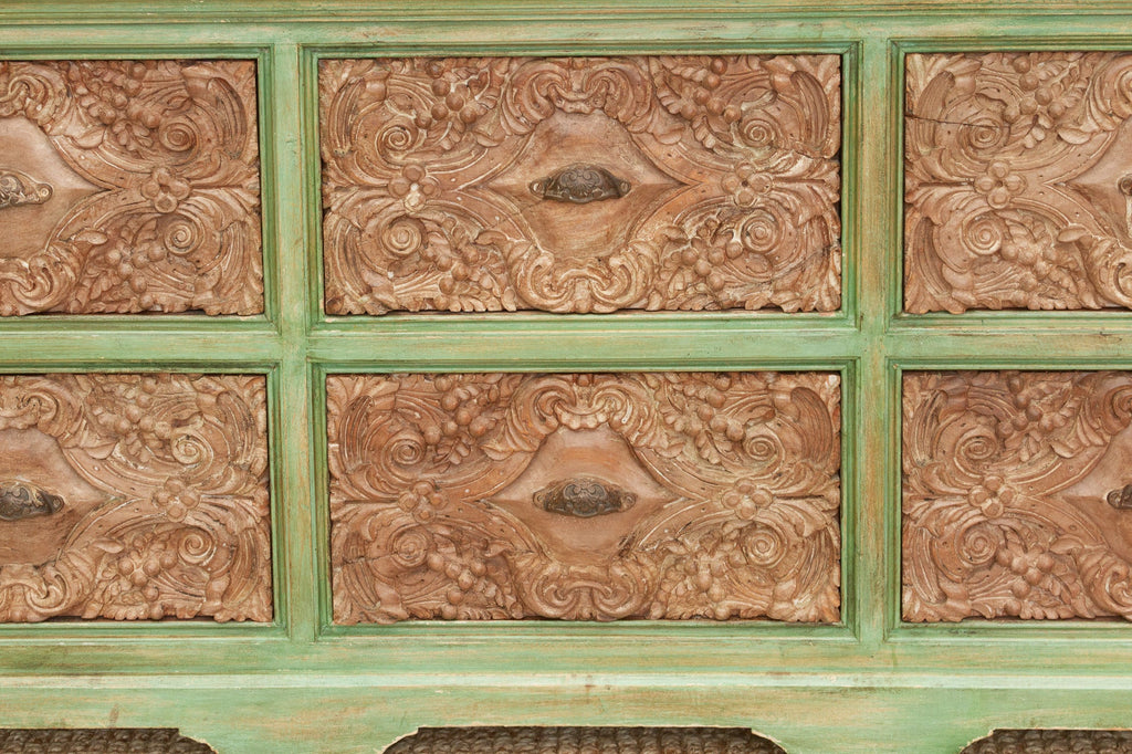 Long Verandah Carved & Painted Rustic Dresser