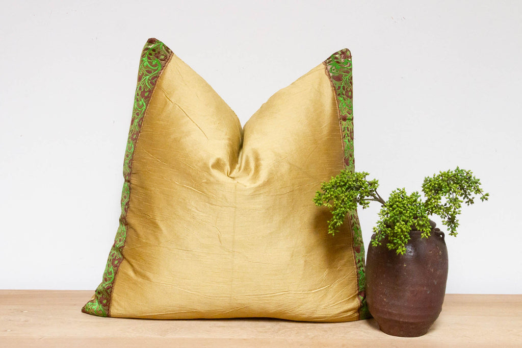 Arabian Gold Festive Silk Euro Pillow Cover