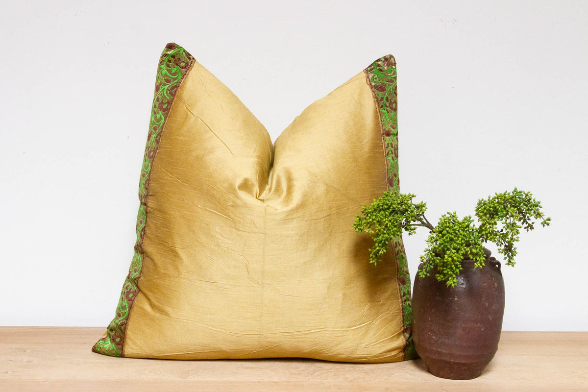 Arabian Gold Festive Silk Euro Pillow Cover