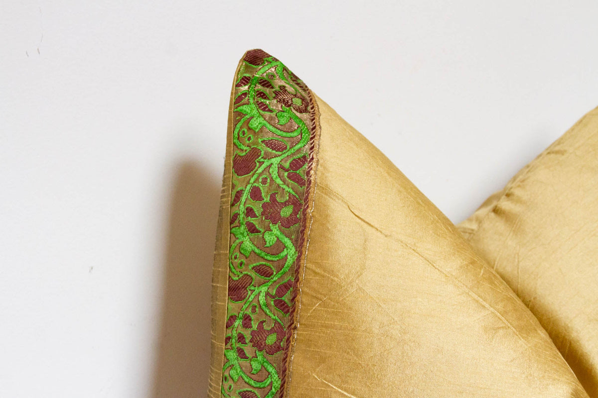 Arabian Gold Festive Silk Euro Pillow Cover