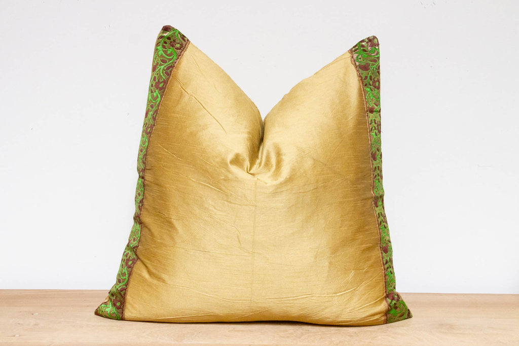 Arabian Gold Festive Silk Euro Pillow Cover