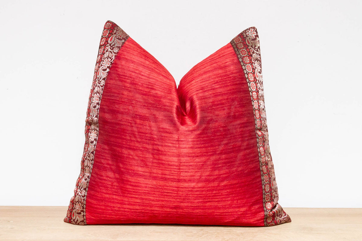 Sangria Festive Silk Euro Pillow Cover