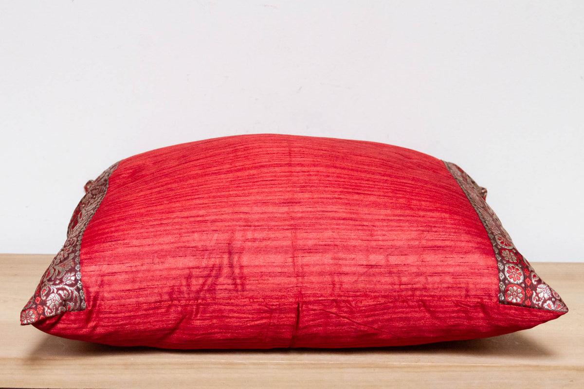 Sangria Festive Silk Euro Pillow Cover